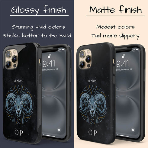 Personalized Black Zodiac Horoscope Sign iPhone Case